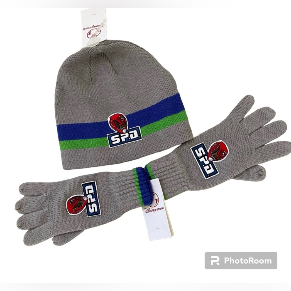 Disney Power Rangers Beanie Hat & Gloves - New With Tags Winter Clothing